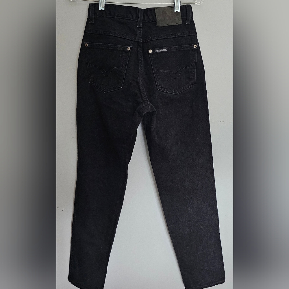 Vtg Harley Davidson Black Jeans 26 x 33 Womens Size 4 L 100% Cotton USA Made